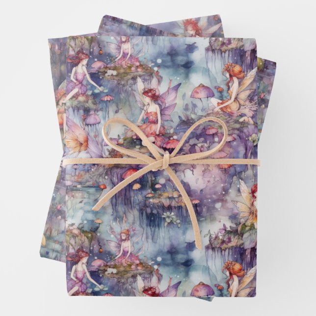 MAGICAL FAIRY GARDEN WRAPPING PAPER SHEET (In situ)