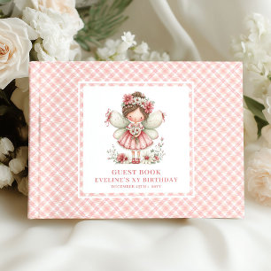 Magical Fairy Girl 3rd Birthday Blush Floral Guest Book