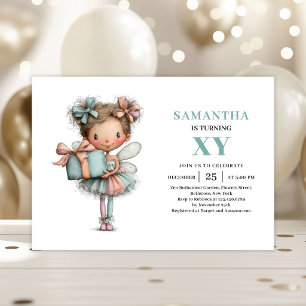 Magical Fairy Girl 7th Birthday Pastel Whimsy Invitation