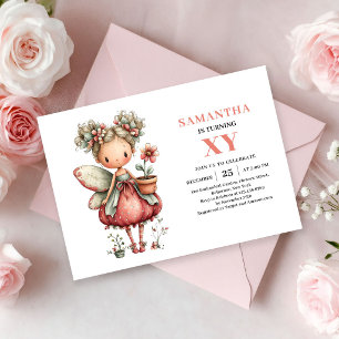 Magical Fairy Girl Birthday Blush Pink invitation
