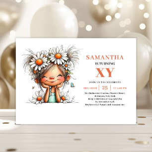 Magical Fairy Girl Birthday Floral invitation