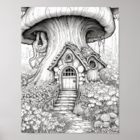 Magical Fairy Houses Adult Colouring