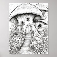 Magical Fairy Houses Adult Colouring