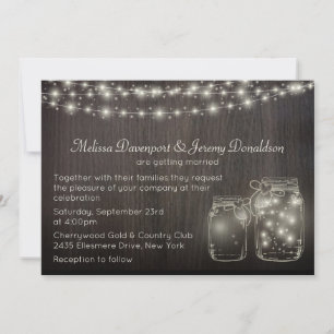 Magical Fairy Lights & Mason Jars Wedding Invite