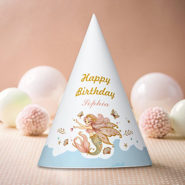 Magical Fairy Mermaid Girl's Birthday Party Hat (Creator Uploaded)