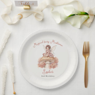 Magical Fairy Mushroom 3rd birthday Paper Plate