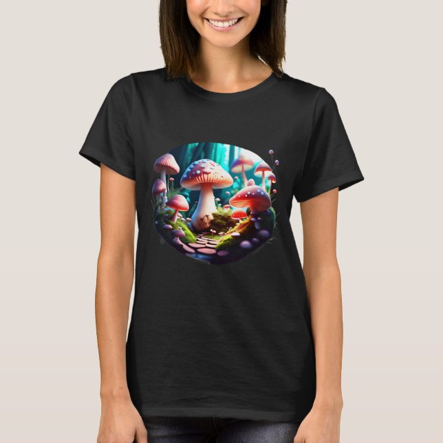 Magical Fairy Mushroom Forest  T-Shirt (Front)