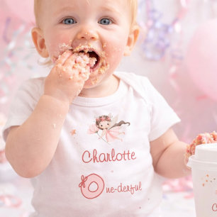 Magical Fairy One-derful Blush Girls 1st Birthday Baby Bodysuit