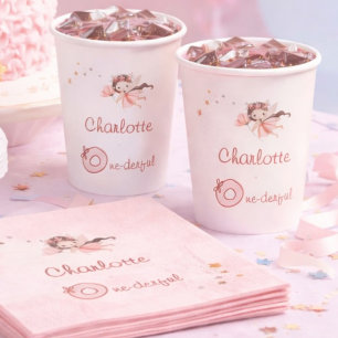 Magical Fairy One-derful Blush Girls 1st Birthday Paper Cups