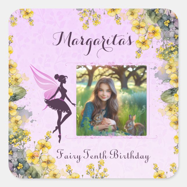Magical Fairy party decorations Square Sticker (Front)
