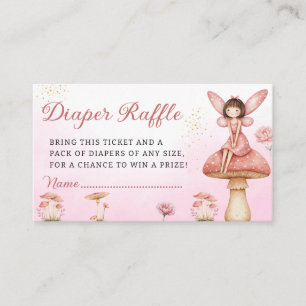 Magical Fairy Pink Boho Garden Diaper Raffle Enclosure Card