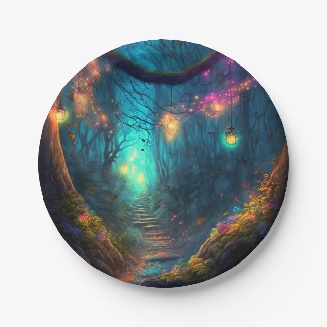 Magical Fairy Princess Fantasy Pixie Dust Party Paper Plate (Front)