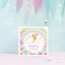 Magical Fairy Rainbow Birthday Napkins