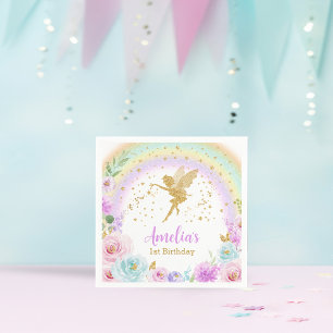 Magical Fairy Rainbow Birthday Napkins