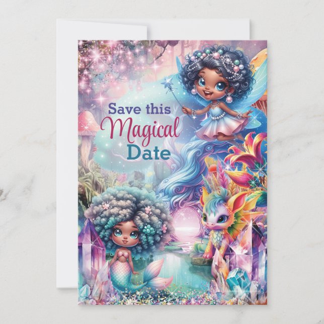 Magical Fairy Save the Date Cards (Front)