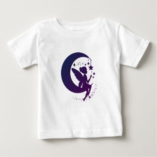 Magical Fairy Silhouette Sitting on Moon Baby T-Shirt