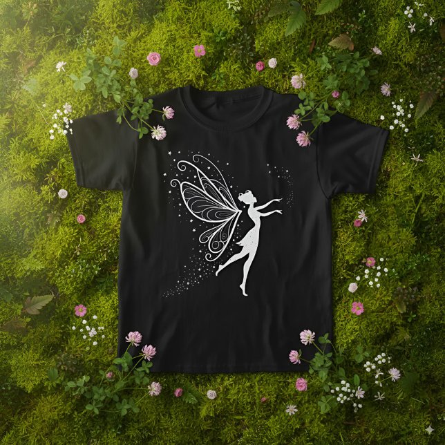 Magical Fairy Silhouette with Wings and Stars T-Shirt (Creator Uploaded)