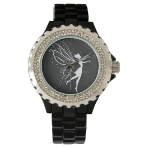 Magical Fairy Silhouette with Wings and Stars Watch
