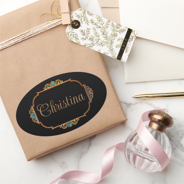 Magical Fairy Tale Fantasy Personalised  Oval Sticker (Gifting)