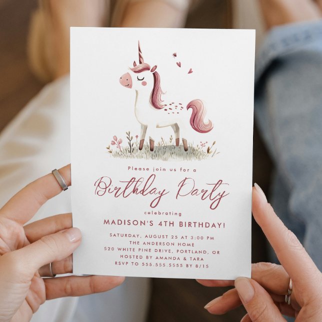 Magical Fairy Tale Unicorn Birthday Party Invitation (Creator Uploaded)