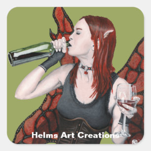 Magical Fairy Wine Bottle Fantasy Art Stickers