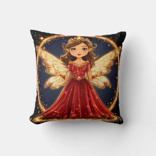 Magical Fairy with Glitter Wings and Wand  Cushion