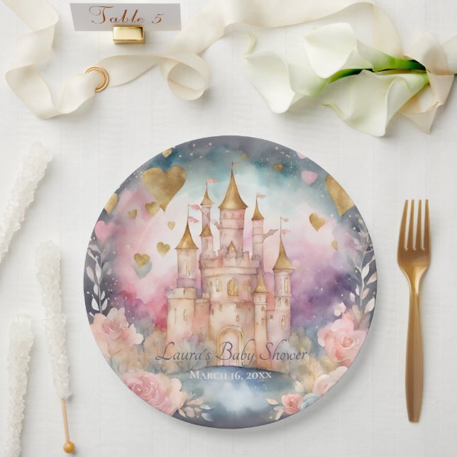 Magical Fairytale Princess Baby Shower  Paper Plate (Wedding)