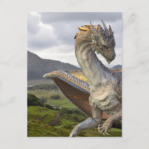 Magical Fantasy Bronze Dragon Postcard
