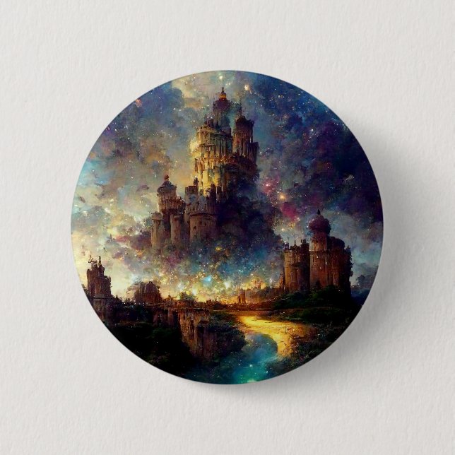 Magical Fantasy Castle 6 Cm Round Badge (Front)