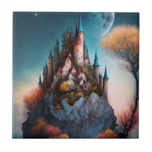 Magical Fantasy Castle Ceramic Tile