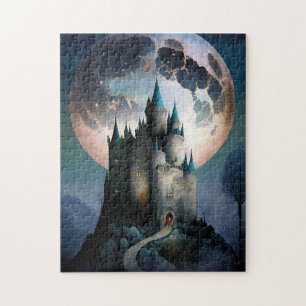 Magical Fantasy Castle Full Moon Jigsaw Puzzle