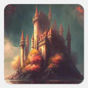 Magical Fantasy Castle Square Sticker