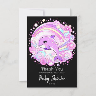 Magical Fantasy Dolphin Baby Shower Thank You Card