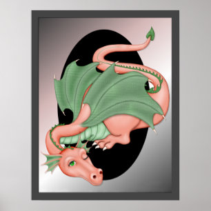 Magical Fantasy Dragon Resting Poster