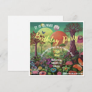 Magical Fantasy Flower Garden Birthday Invitation