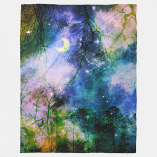 magical fantasy forest fleece blanket