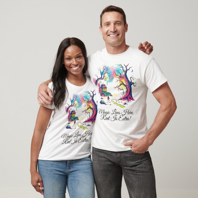 Magical Fantasy Forest Scene T-Shirt (Unisex)