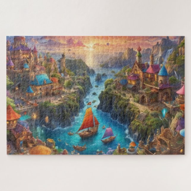 Magical Fantasy Kingdom Hard Solving Jigsaw Puzzle (Horizontal)