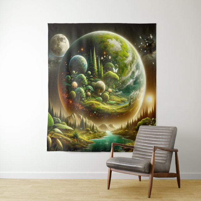 Magical Fantasy Planet With Celestial Nature Tapestry (In Situ)