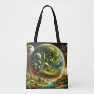 Magical Fantasy Planet With Celestial Nature Tote Bag