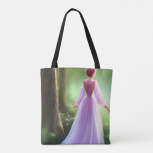 Magical Fantasy Princess Watercolor Forest Tote Bag