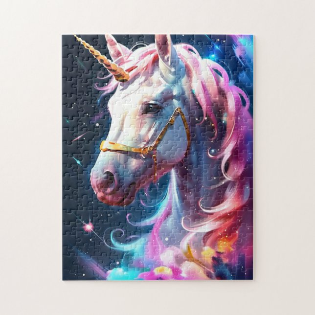 Magical Fantasy Rainbow Unicorn Kids and Adults Jigsaw Puzzle (Vertical)