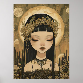 magical fantasy serene lady magical mystery  poster