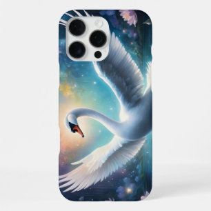 Magical fantasy swan midnight lake water lilies iPhone 16 pro max case