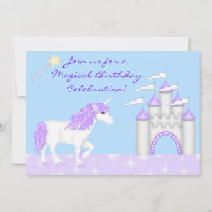 Magical Fantasy Unicorn Girl's Birthday Invitation
