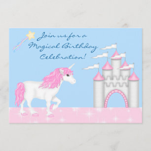 Magical Fantasy Unicorn Girl's Birthday Invitation