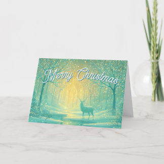 Magical Fantasy Winter Scene Merry Christmas Holiday Card