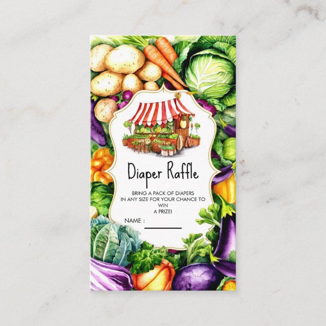 Magical Farmer's Market Baby Shower Enclosure Card (Front)