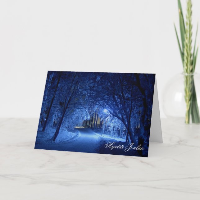 Magical Finland in Winter Holiday Card (Front)