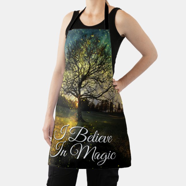 Magical fireflies dreamy landscape I believe magic Apron (Insitu)